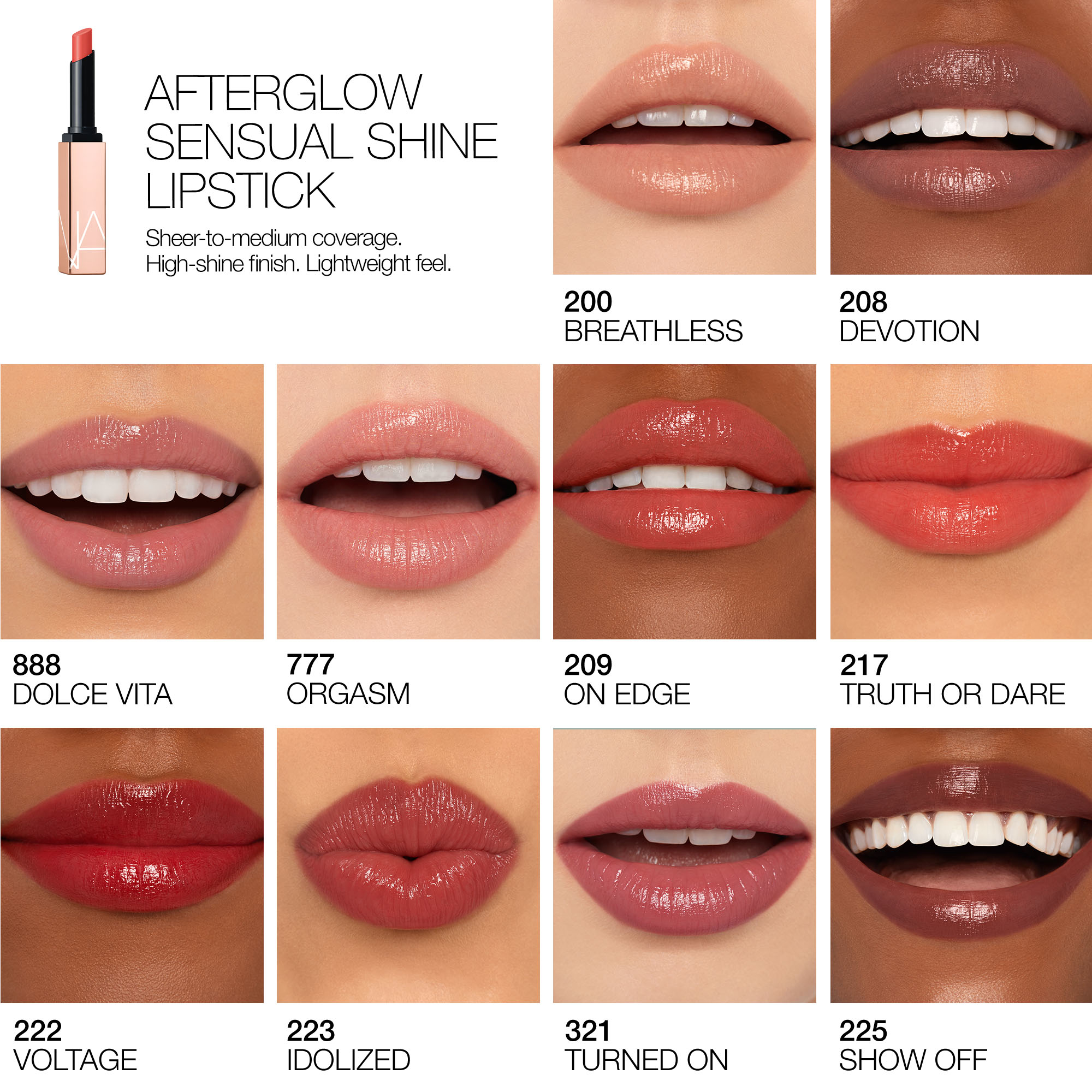 AFTERGLOW SENSUAL SHINE LIPSTICK, Nars Orgasm Collection